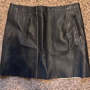 Vince Black Leather Mini Skirt